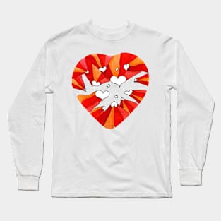 Colorful flying Hearts Long Sleeve T-Shirt